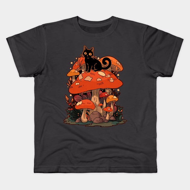 Feline Fungi Kids T-Shirt by FanFreak